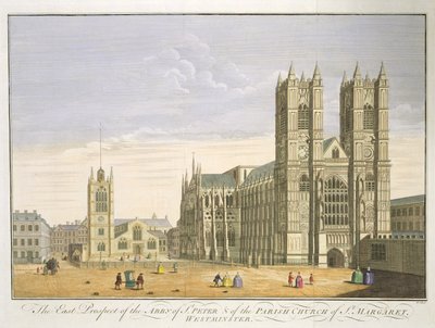 The East Prospect of the Abbey of St. Peter and the Parish Church of St. Margaret, Westminster by English School